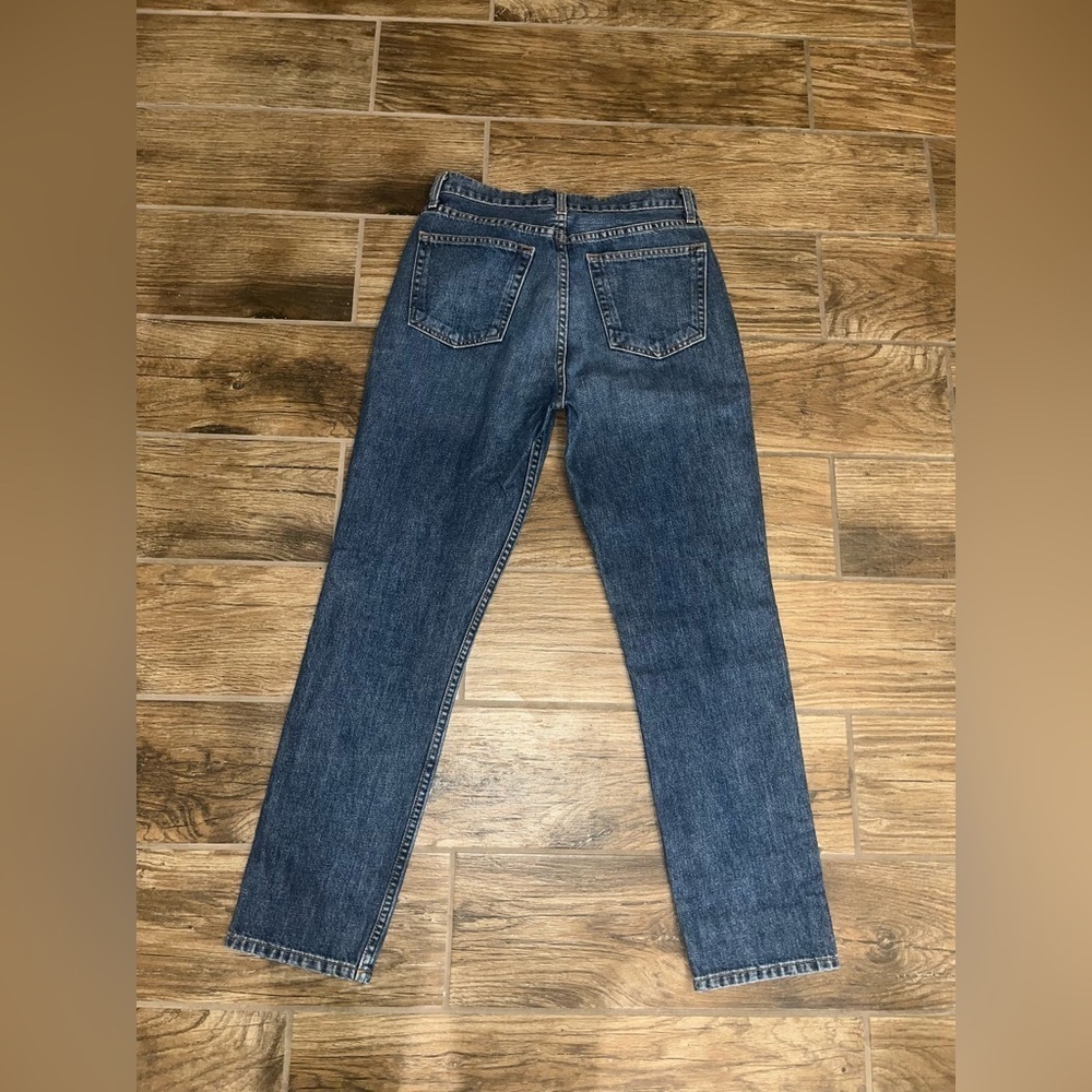 Reformation Julia Crop High Rise Cigarette Ankle Denim Jeans Baltic Wash - Picture 3 of 5